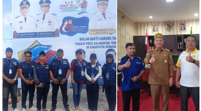 HADIRI : Pengurus Karang Taruna Kabupaten Gumas ketika menghadiri peringatan Bulan Bakti Karang Taruna (BBKT) XI tingkat Provinsi Kalteng, di Kabupaten Seruyan, Jumat (3/10).

BERSAMA : Pengurus Karang Taruna Kabupaten Gumas berfoto bersama dengan Bupati Gumas Jaya Samaya Monong.