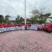 FOTO BERSAMA : Kontingen HSP dan IBAB dari Kabupaten Gumas ketika berfoto bersama di Kabupaten Sukamara, Minggu (26/10/2025).