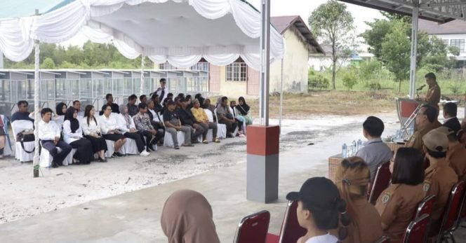 
					FOTO : Wabup Firdaus, secara simbolis menyerahkan gerobak usaha kepada kelompok UMKM.