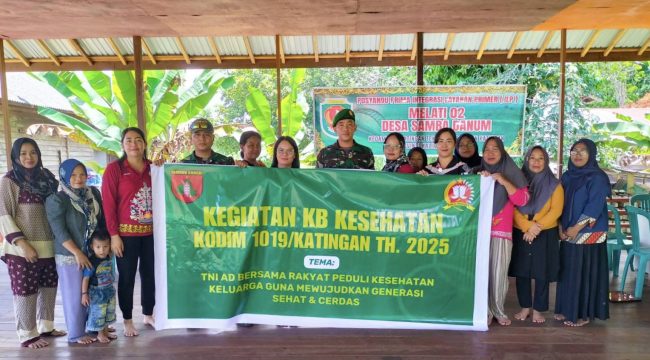FOTO : Suasan kegiatan program KB Kesehatan 2025 Digelar di Katingan Tengah oleh Kodim 1019/Katingan.