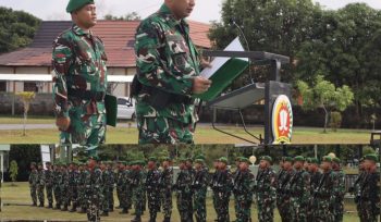FOTO : Komandan Kodim 1019/Katingan, Letkol Inf Sulkifli, saat memimpin upacara peringatan Hari Juang TNI AD.