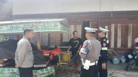 PATROLI : Personel Polres Gumas ketika melakukan patroli KRYD di Taman Kota Kuala Kurun, Jumat, 16 Januari 2026.