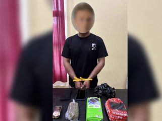FOTO : AN dan barang bukti saat diamankan Satresnarkoba Polres Katingan.