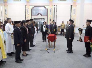 FOTO : Bupati Saiful, saat pelantikan pejabat Administrator dan Pejabat Pengawas, di Pendopo Rumah Jabatan Bupati Katingan.
