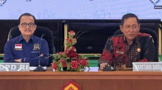 FOTO : Sekda Katingan dan jajaran saat kunjungan reses anggota DPD RI, ke Katingan.