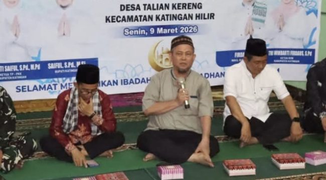 FOTO : Bupati Katingan Saiful, saat safari ramadan di Desa Talian Kereng.