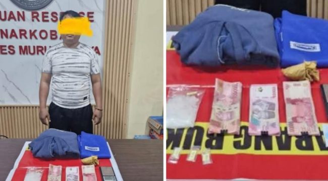 RL (44) Terduga Pelaku Pengedar Narkotika Asal Kota Palopo Bersahsil DiAmankan di Desa Sungai Lunuk Kecamatan Tanah Siang Olah Jajaran Satresnarkotika Polres Mura.