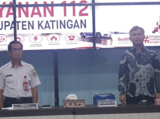 FOTO : Suasana kegiatan rapat pendahuluan persiapan Layanan 112 Kabupaten Katingan, di aula media center Diskominfostandi setempat.
