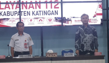 FOTO : Suasana kegiatan rapat pendahuluan persiapan Layanan 112 Kabupaten Katingan, di aula media center Diskominfostandi setempat.