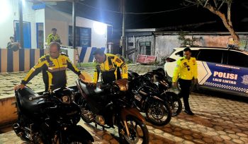 AMANKAN : Sejumlah sepeda motor diamankan di Pos Satlantas Polres Gumas, di Taman Kota Kuala Kurun, Sabtu, 30 Mei 2026.