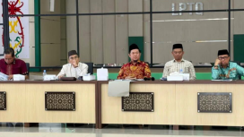 FOTO : Bupati Saiful, didampingi Wakil Firdau dan jajaran saat rapat koordonasi dengan pihak LPTQ Provinsi Kalteng.