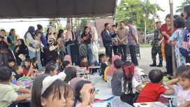 LOMBA : Suasana lomba mewarnai yang diikuti oleh peserta tingkat TK dan SD/MI, di Taman Kota Kuala Kurun, Jumat, 5 Juni 2026 sore.