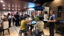 TURNAMEN : Suasana pelaksanaan turnamen domino yang diikuti masyarakat, dalam rangka memeriahkan hari Bhayangkara ke-80 tahun 2026.