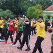 JALAN SEHAT : Suasana pelaksanaan jalan sehat dan senam bersama yang digelar Polres Gumas, dalam rangka memeriahkan Hari Bhayangkara ke-80 tahun 2026, Jumat, 25 Juni 2026.
