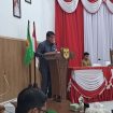 REKOMENDASI : Juru Bicara Banggar DPRD Kabupaten Gumas Yulius Agau saat menyampaikan catatan dan rekomendasi terhadap pembahasan Raperda tentang pertanggungjawaban pelaksanaan APBD tahun 2026, pada rapat paripurna ke-4 masa persidangan III tahun sidang 2026, Senin (6/7/2026).