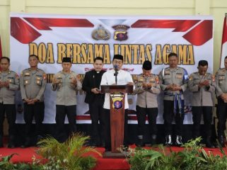 DOA LINTAS AGAMA : Suasana pelaksanaan doa lintas agama, di Aula Patriatama Polres Gumas, Kamis, 2 Juli 2026.