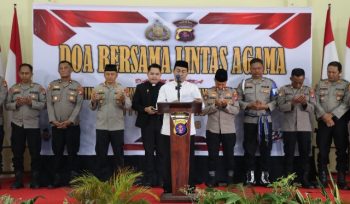 DOA LINTAS AGAMA : Suasana pelaksanaan doa lintas agama, di Aula Patriatama Polres Gumas, Kamis, 2 Juli 2026.