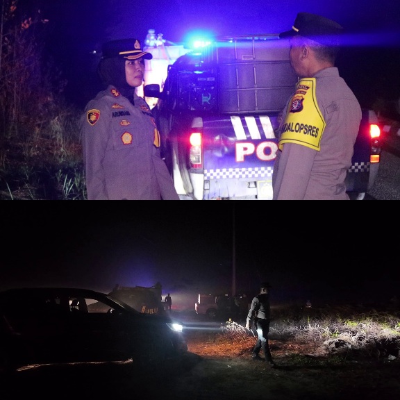 Cegah Karhutla Berulang, Kapolres Gunung Mas Pimpin Patroli Malam di Jalur Rawan