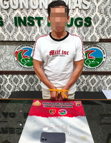 Satresnarkoba Polres Gunung Mas Amankan Pria dengan Dua Paket Diduga Sabu